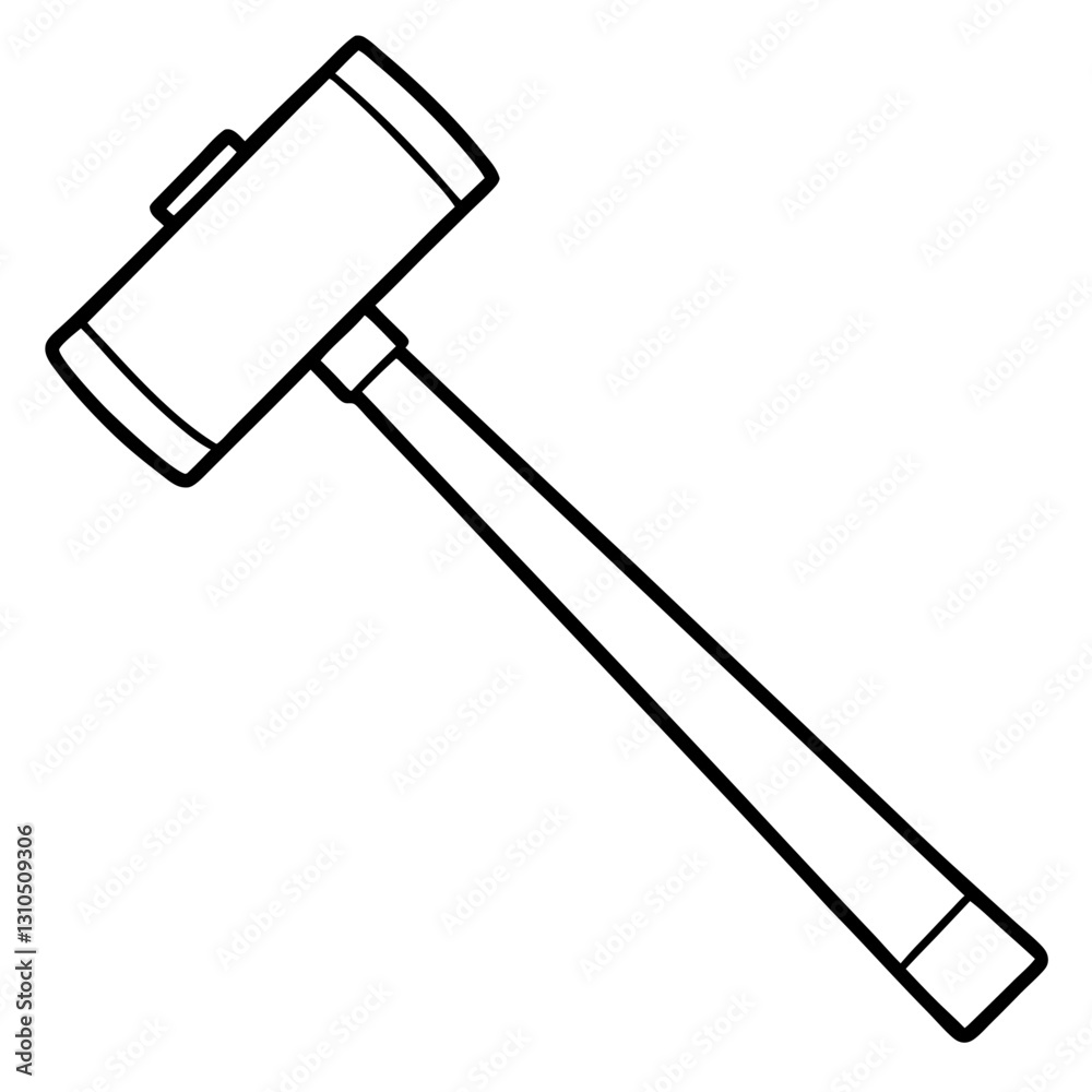 Outline of a Mallet Hammer - Construction Vector Illustration, Clipart & Line Art, Vector outline of a mallet hammer, construction tool for digital design projects.
Outline of a Mallet Hammer - Construction Vector Illustration, Clipart & Line Art, Vector outline of a mallet hammer, construction tool for digital design projects.