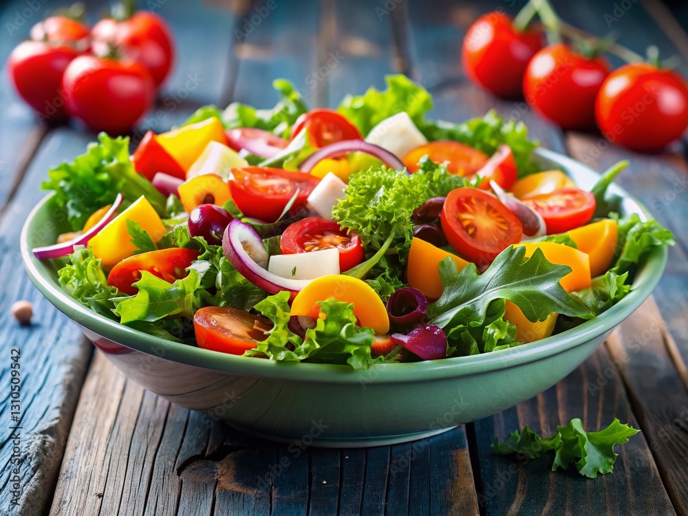 Fresh & Vibrant Salad: Healthy Eating Stock Photo Fresh & Vibrant Salad: Healthy Eating Stock Photo
