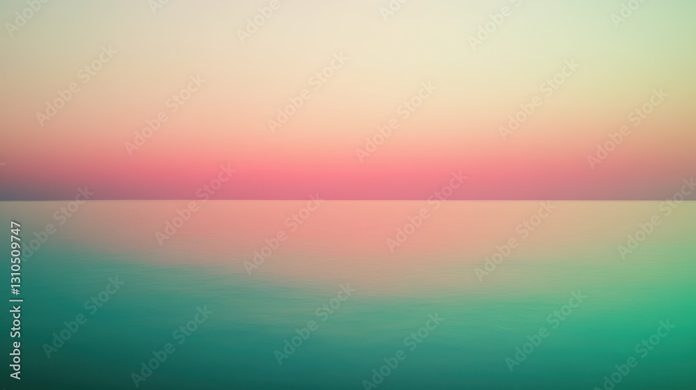 Obraz premium Blurred background with a gradient from green to light pink, light red, yellow, and orange