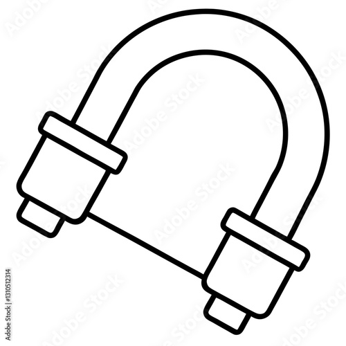 Pipe Clamp Minimalist Sketch Construction Line Art Design Vector Illustration Clipart, Minimalist pipe clamp sketch design, perfect for construction and industrial projects.