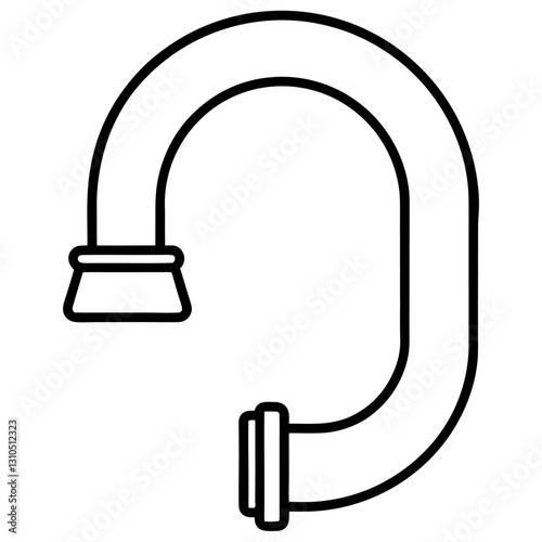 Pipe Clamp Minimalist Sketch Construction Line Art Design Vector Illustration Clipart, Minimalist pipe clamp sketch design, perfect for construction and industrial projects.