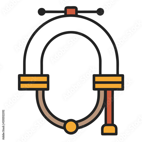 Pipe Clamp Minimalist Sketch Construction Line Art Design Vector Illustration Clipart, Minimalist pipe clamp sketch design, perfect for construction and industrial projects.