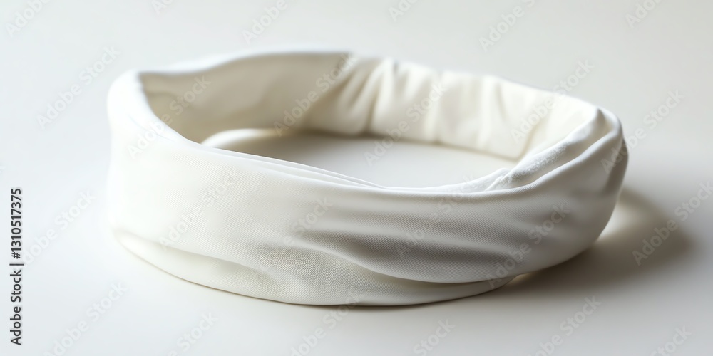 Obraz premium Stylish White Fabric Headband Suitable for Casual and Athletic Wear