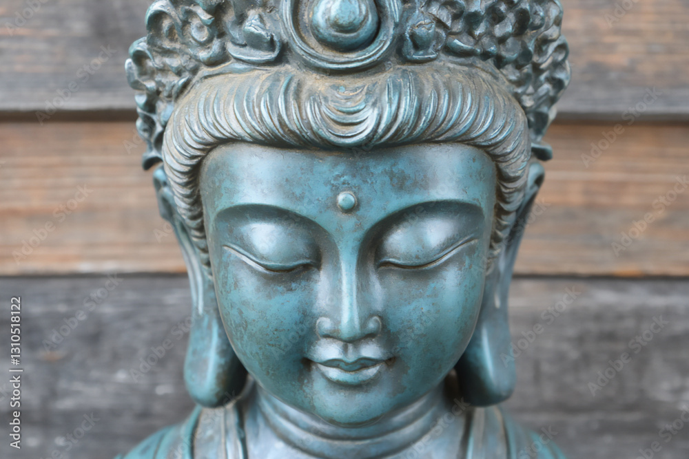 a close-up of the face and head of an ancient chinese bronze statue, a close-up of the face and head of an ancient chinese bronze statue,