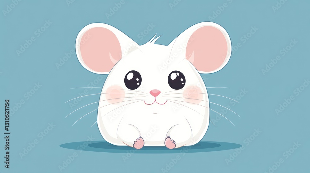 A Cute Cartoon Mouse With Large Eyes And Pink Ears A Cute Cartoon Mouse With Large Eyes And Pink Ears