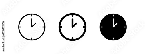 Set of clock icons. Clock, time.