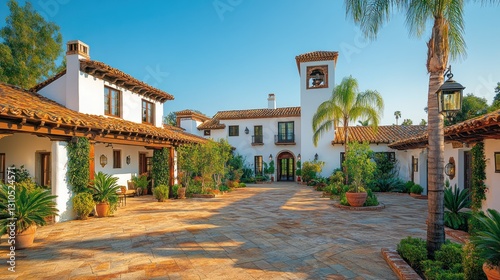 Spanish Colonial Courtyard Home photo