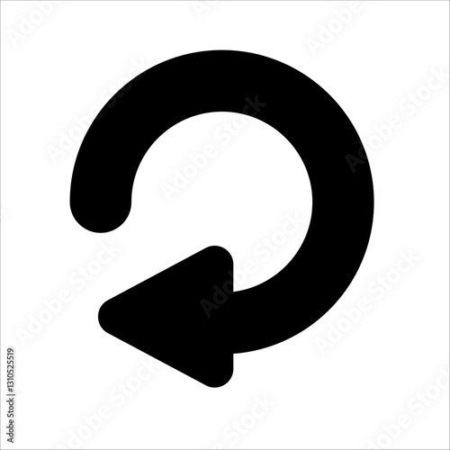 rotate clockwise Icon Symbol isolated white background. vector illustration. color editable.