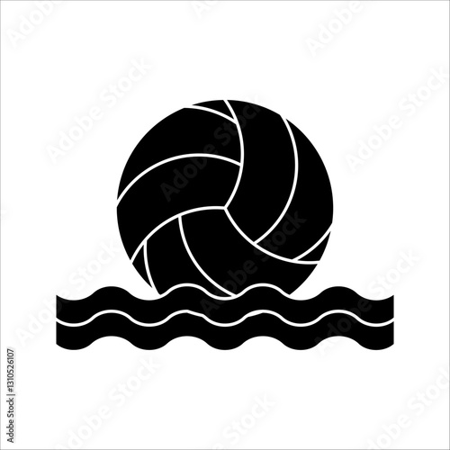 waterpolo Icon Symbol isolated white background. vector illustration. color editable.