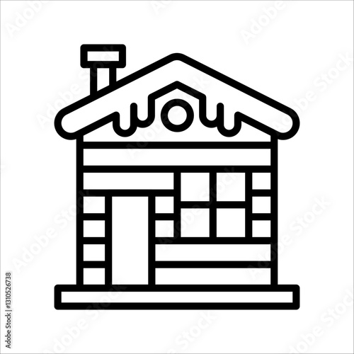 cabin Icon Symbol isolated white background. vector illustration. color editable.