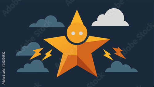 The Fading Star A stylized star symbol ing a public figure is gradually getting dimmer surrounded by storm clouds and thunderbolts of criticism.