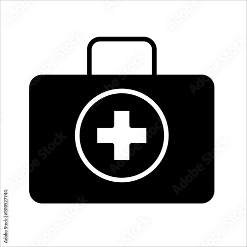 first aid kit Icon Symbol isolated white background. vector illustration. color editable.