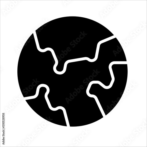 planet earth  Icon Symbol isolated white background. vector illustration. color editable.
