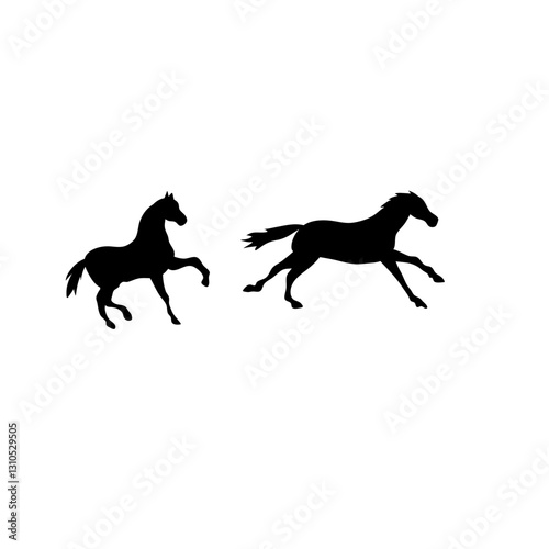 Horse collection vector silhouette
