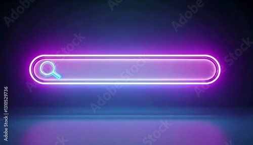 Interactive search bar animation digital environment graphic design neon glow modern concept user experience