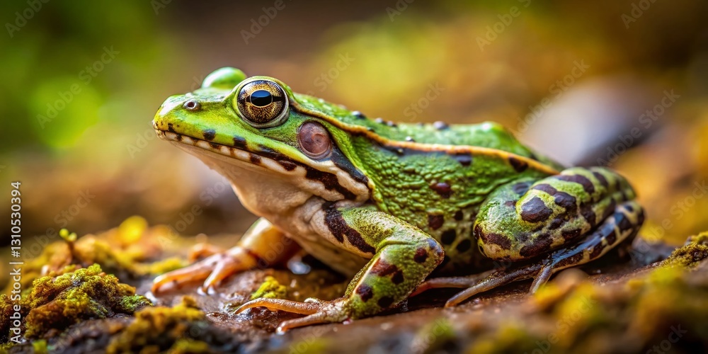 Green Frog with Brown Spots Long Exposure Ground Photography Green Frog with Brown Spots Long Exposure Ground Photography