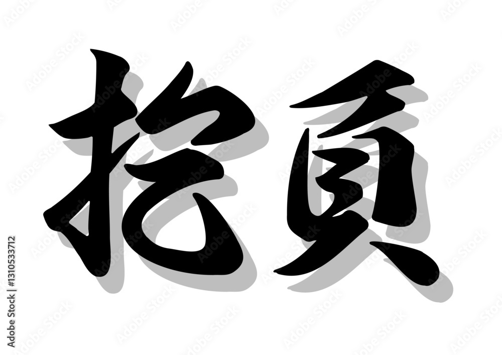筆文字,抱負,行書,毛筆,墨,影, 筆文字,抱負,行書,毛筆,墨,影,