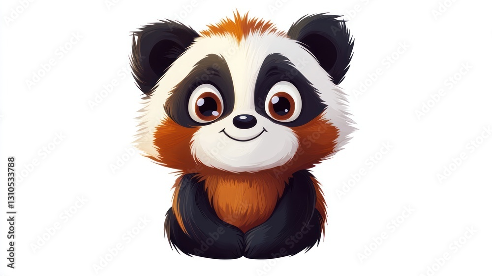 Fototapeta premium Adorable fluffy animated creature with distinctive fur and cheerful expression