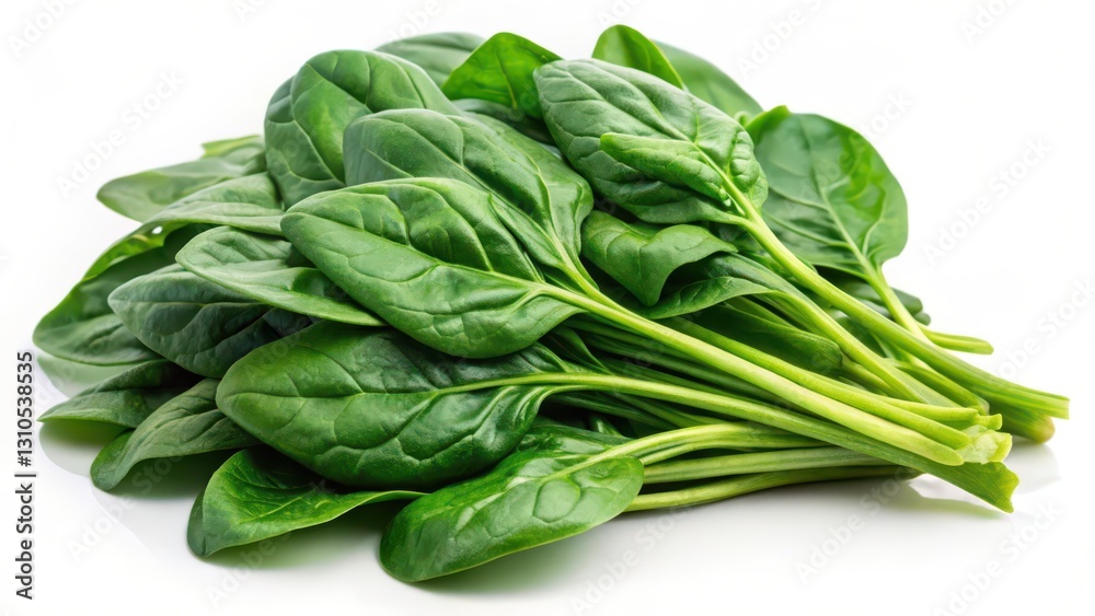 Fresh Spinach Bunch on White Background Fresh Spinach Bunch on White Background