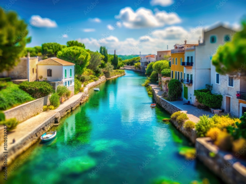 Obraz premium Salento Canale dei Laghi Elimini: Tilt-Shift Miniature Landscape Photography, Puglia Italy