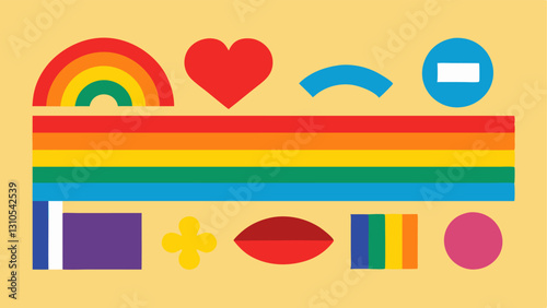 These descriptions aim to convey the essence and symbolism of the LGBTQ rights movement in a simple respectful and creative manner.
