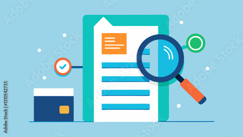 Magnifying Glass Over Transactions A magnifying glass hovering over a digital list of transactions with some highlighted representing AI scrutinizing transactions to catch