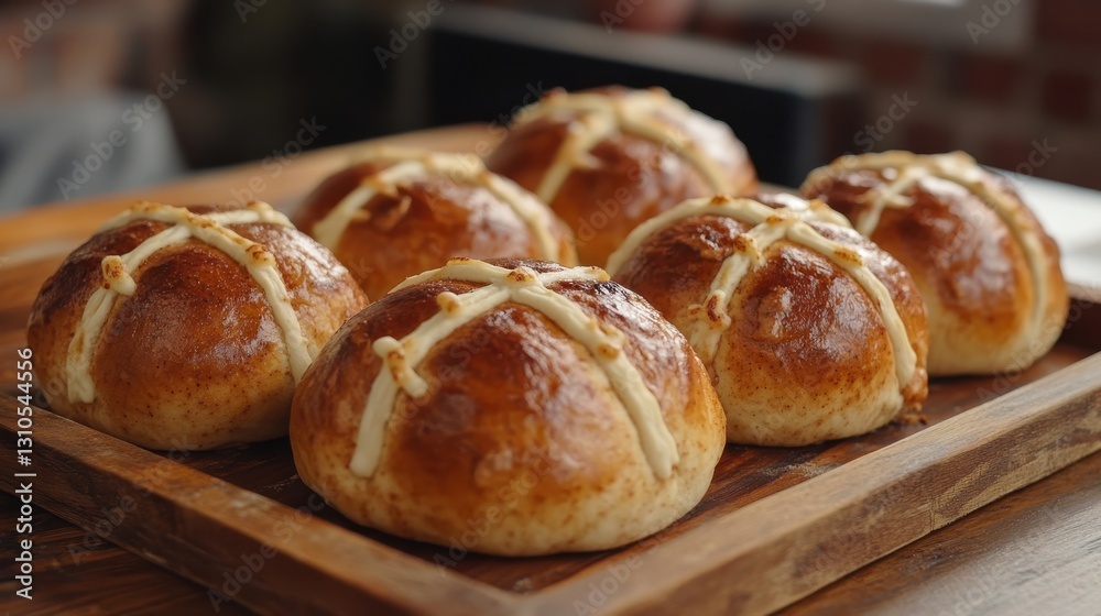 A traditional Easter bread with white glaze and sprinkles A traditional Easter bread with white glaze and sprinkles