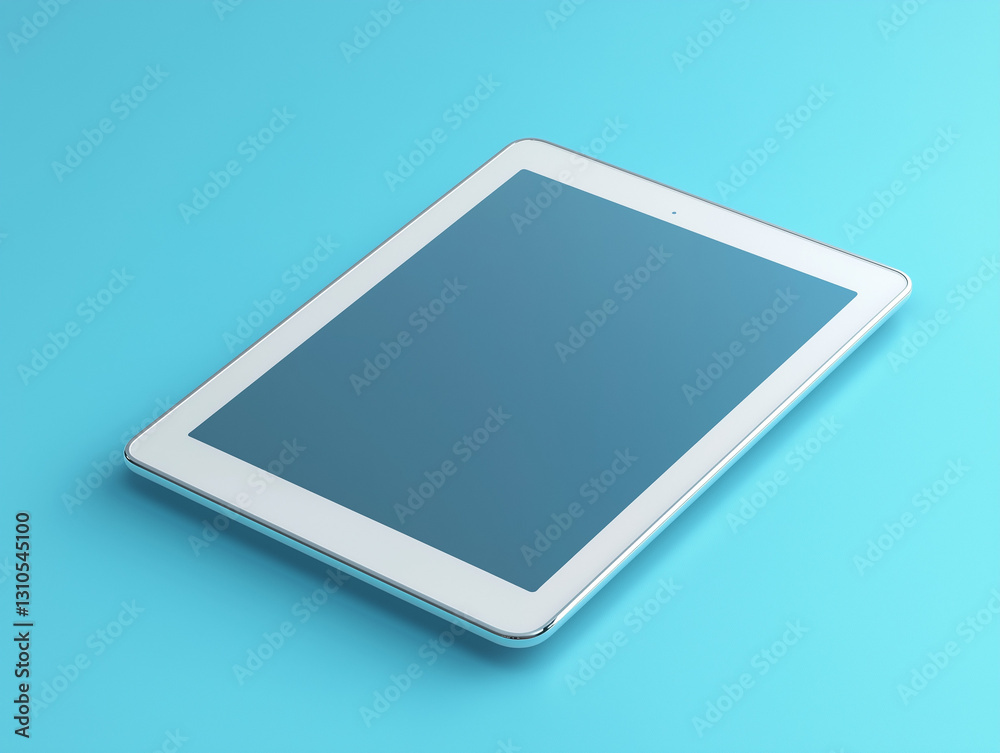 touchscreen tablet isolated on a solid color background
