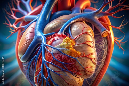 Human Heart Anatomy: Detailed High-Resolution Medical Illustration