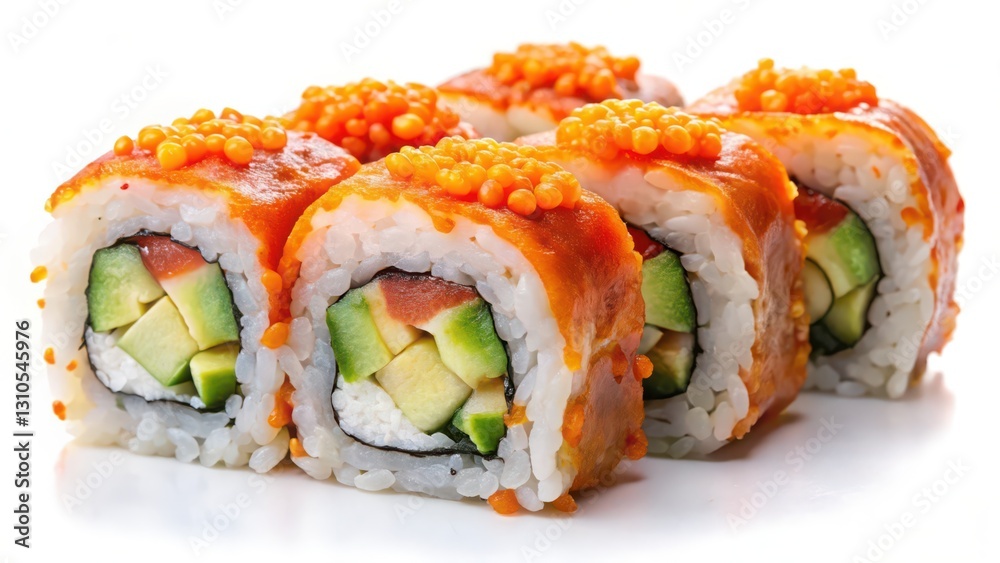 Sushi Rolls on White Background Sushi Rolls on White Background