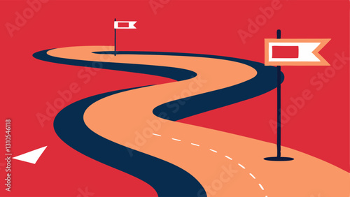 Tangled Road A winding road filled with signs of procrastination like Tomorrow and Maybe Later depicting how indecision leads to stagnation.