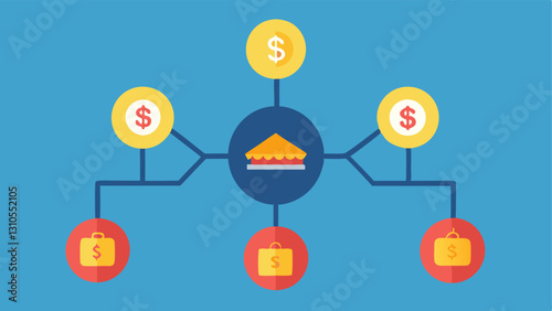 Network of Shell Companies Diagrams showing several interconnected shell companies with arrows indicating money flow between them representing the structure of financial crime