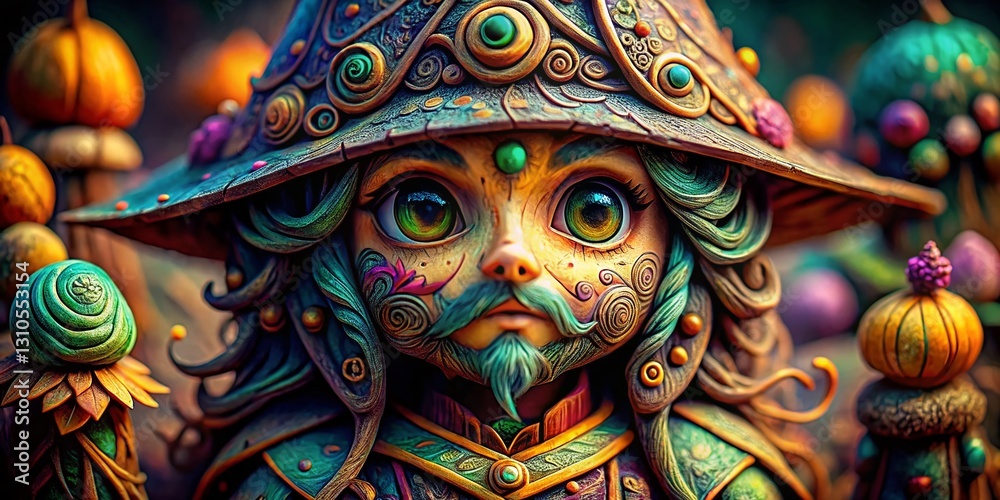 custom made wallpaper toronto digitalIntricate Witchy Doodle Toy Texture: High-Detail Macro Photography