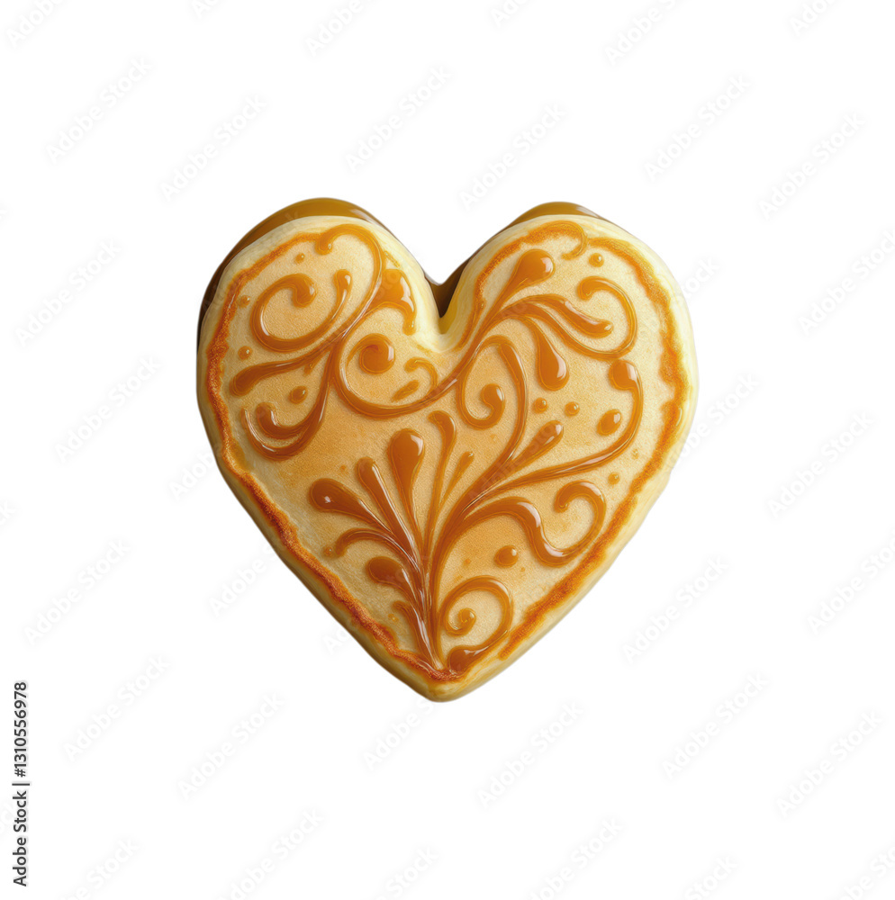 Heart-Shaped Sugar Cookie with Elegant Golden Swirl Pattern and Ornate Royal Icing Design in Romantic Victorian Style Isolated on Transparent and White Background Heart-Shaped Sugar Cookie with Elegant Golden Swirl Pattern and Ornate Royal Icing Design in Romantic Victorian Style Isolated on Transparent and White Background