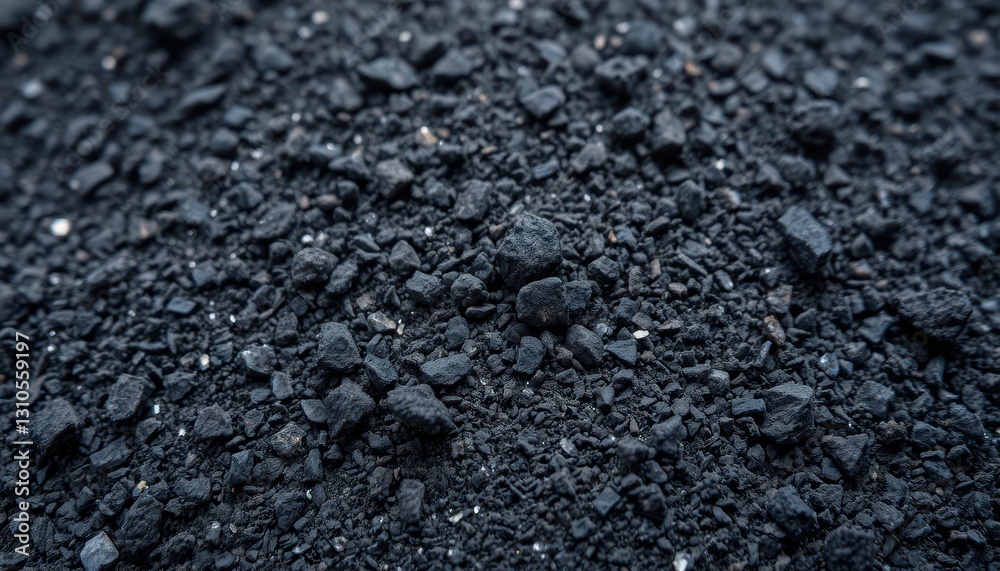 Black Gravel Texture Close-Up for Background and Design Use