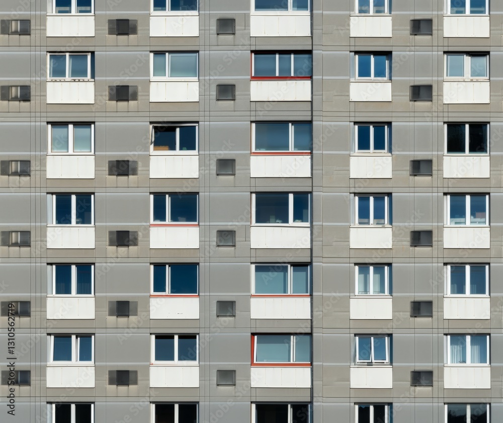 The facade of an apartment building The facade of an apartment building
