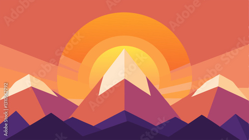 Sunrise Over Mountains A vibrant sunrise illuminating a mountain range symbolizing new beginnings and optimism. Soft colors blend to create a feeling of warmth and hope.