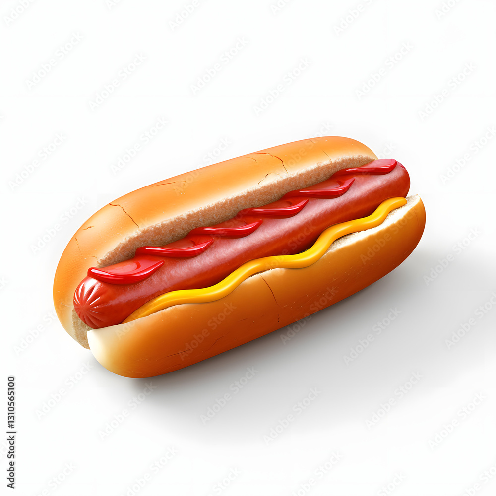 Digital technology 3d colorful cute hot dog icon Digital technology 3d colorful cute hot dog icon