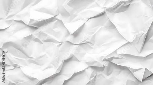 White crumpled paper texture background, raw and high-resolution, perfect for design, presentations, and creative projects.