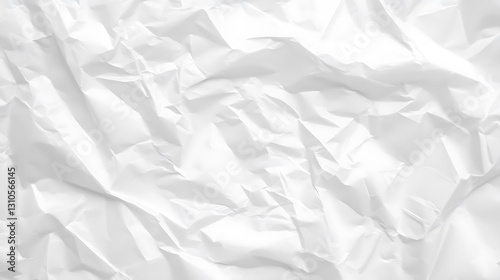 White crumpled paper texture background, raw and high-resolution, perfect for design, presentations, and creative projects.