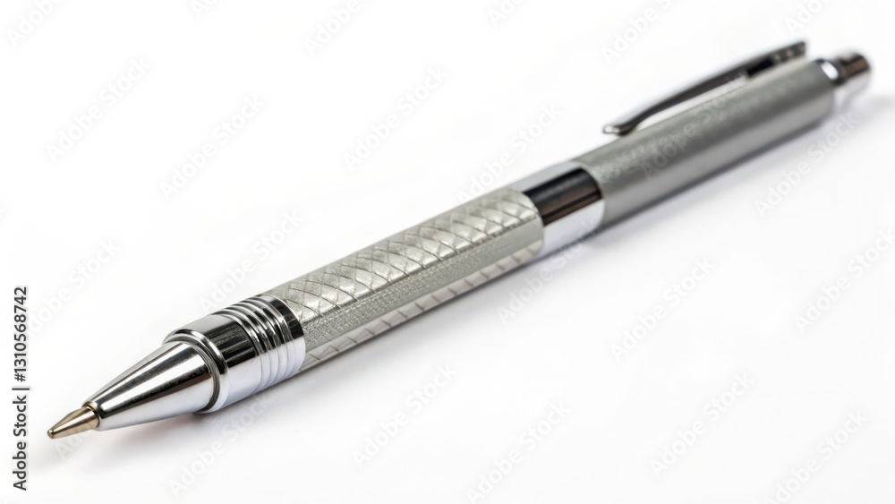 Silver Pen on White Background Silver Pen on White Background
