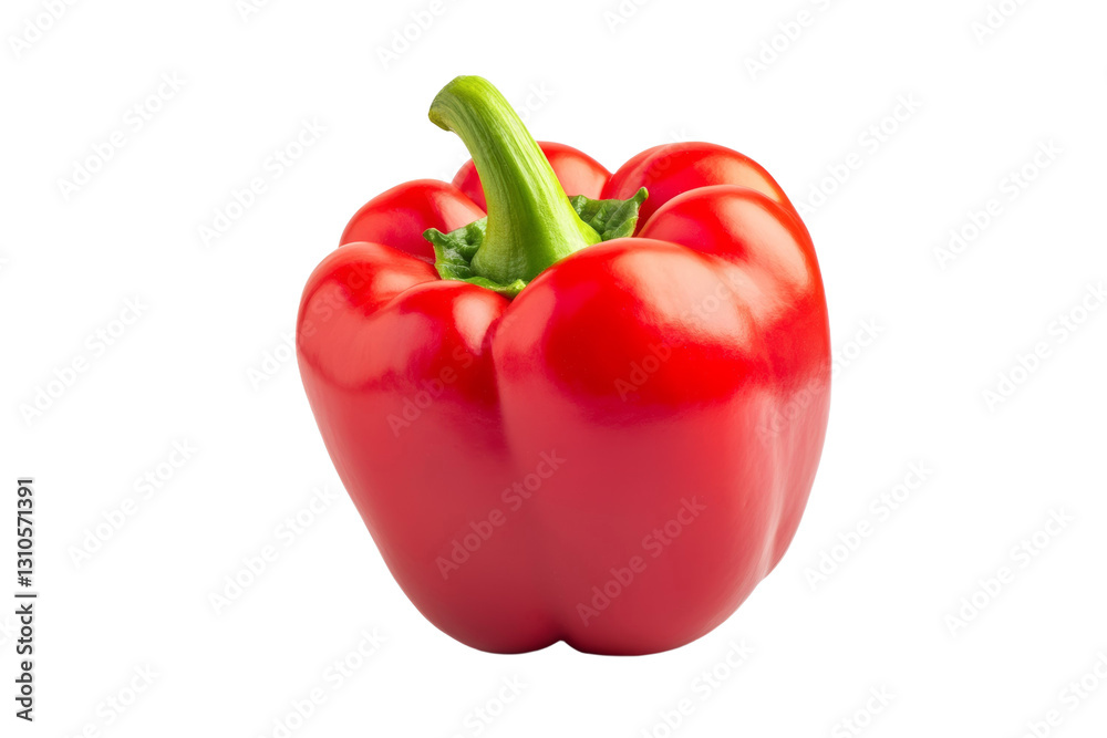 Red pepper with a green stem, isolated Red pepper with a green stem, isolated
