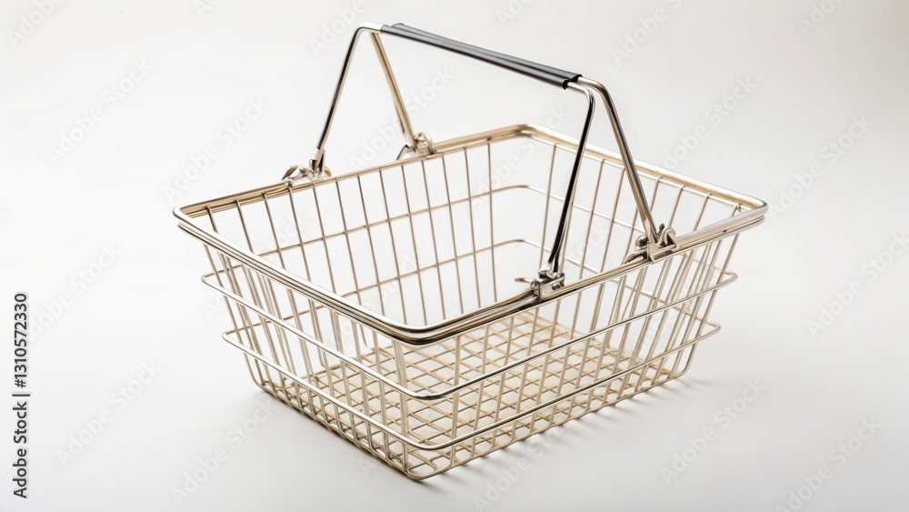 Empty Shopping Basket on White Background Empty Shopping Basket on White Background