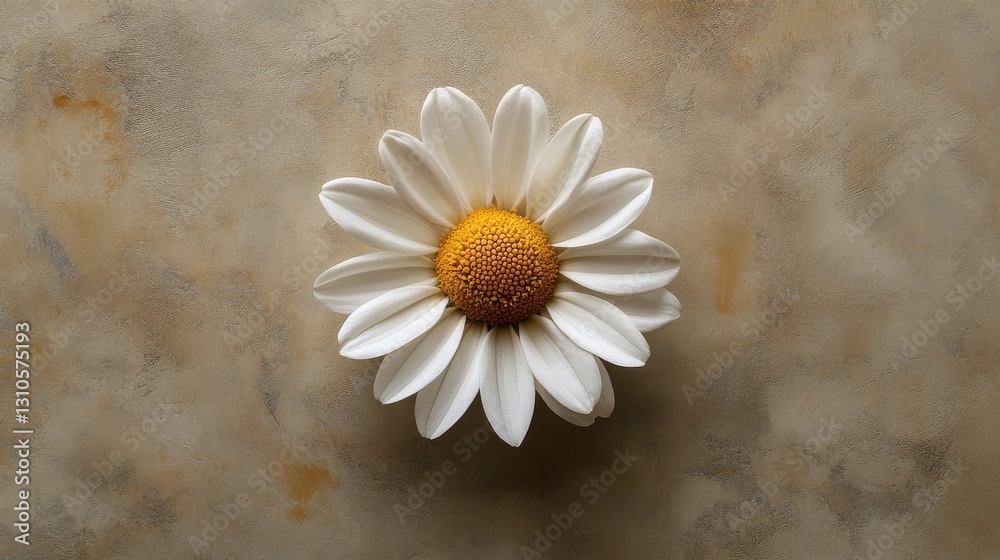 Obraz premium A beautiful single daisy flower centered on a textured surface