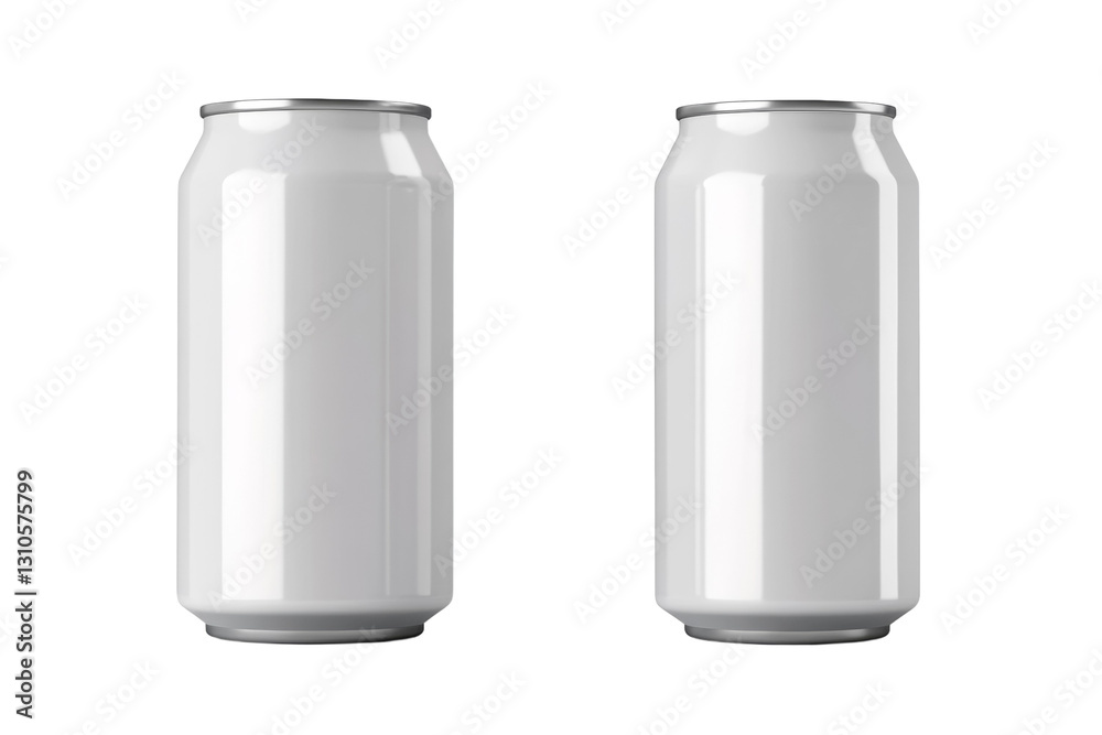 Two cans of soda are shown side by side, isolated Two cans of soda are shown side by side, isolated