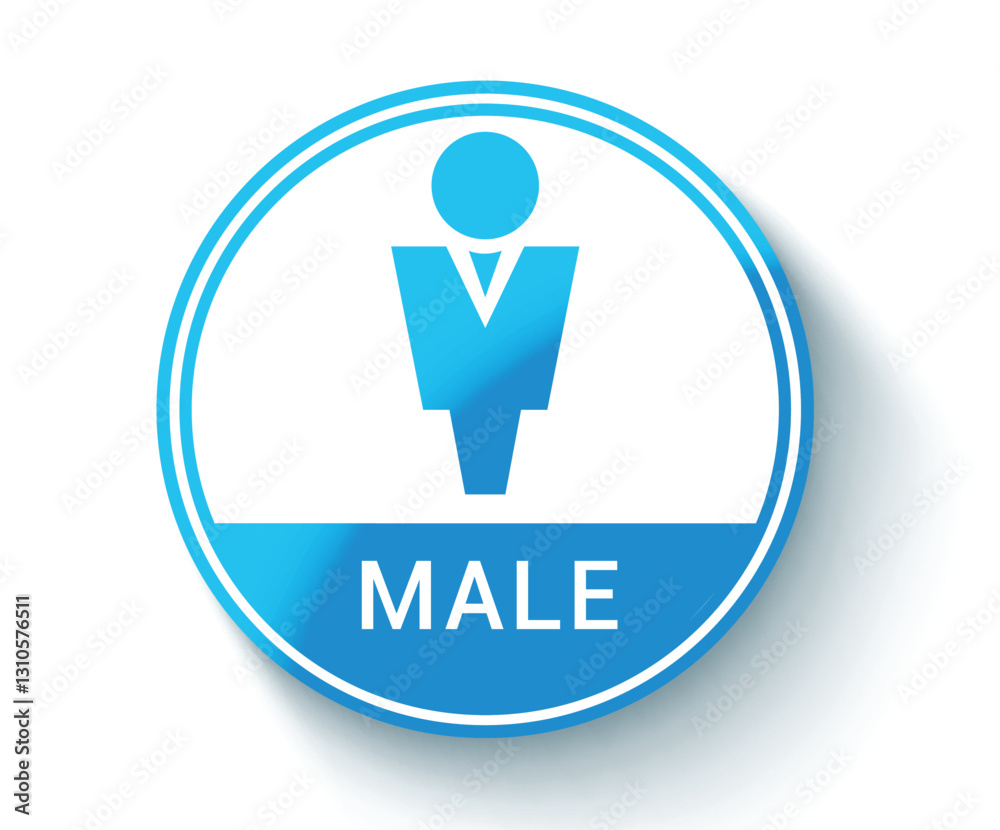 Male icon sign clipart. Men gender toilet symbol in blue boy body figure signage for restroom, bathroom and washroom pictogram vector illustration.
Male icon sign clipart. Men gender toilet symbol in blue boy body figure signage for restroom, bathroom and washroom pictogram vector illustration.