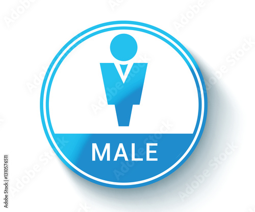 Male icon sign clipart. Men gender toilet symbol in blue boy body figure signage for restroom, bathroom and washroom pictogram vector illustration. 
