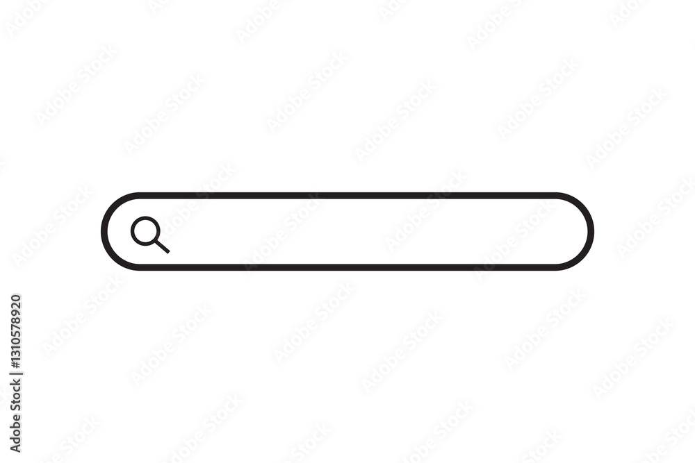 Search bar. Magnifying glass. Web navigation. Minimal vector icon. Search bar. Magnifying glass. Web navigation. Minimal vector icon.