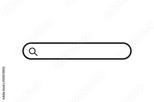 Search bar. Magnifying glass. Web navigation. Minimal vector icon.