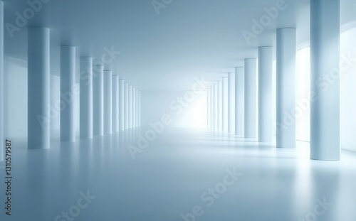 Serene Minimalist Space with Soft Lighting and Endless Horizons Inviting Creative Imagination
